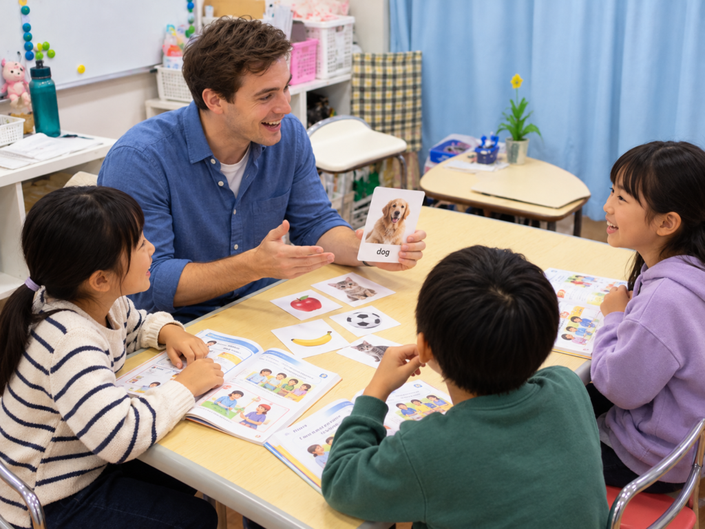 稲城の小学生英会話のレッスン風景